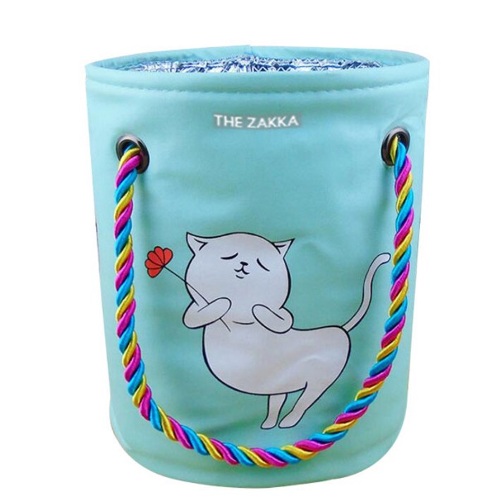 더자카 플라워 캣 원형 목욕가방
