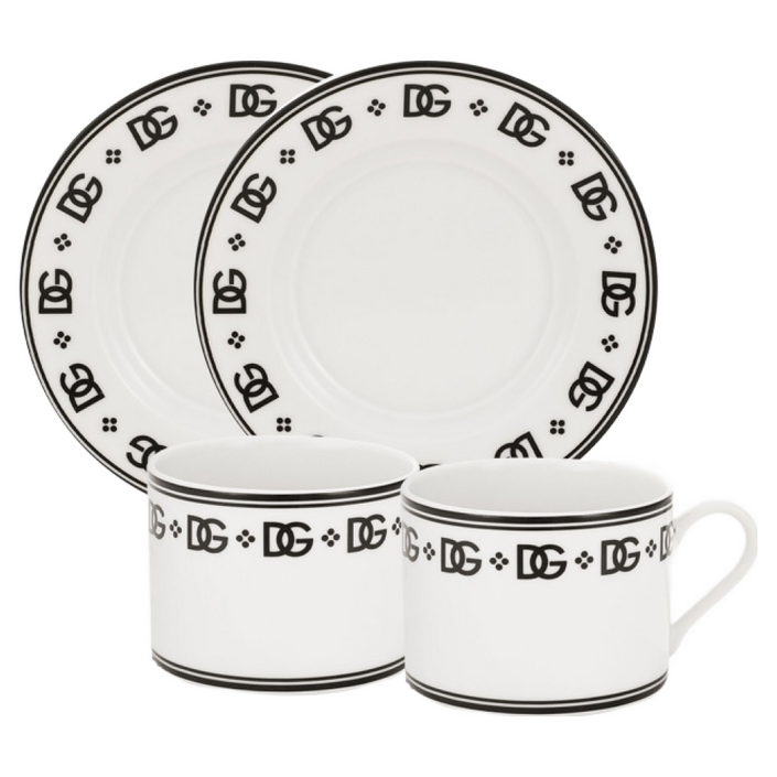 돌체앤가바나 도자기 티컵 2p + 소서 2p 세트 2인용
