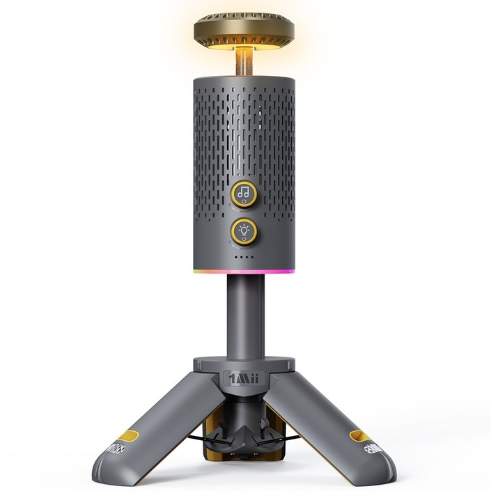 원미 LED 스트레치 랜턴 블루투스 스피커 12500mAh, 그레이, 1개