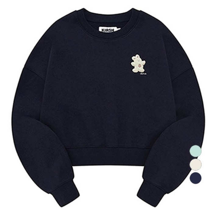 키르시 위티 버니 와펜 크롭 스웻셔츠 기모안감