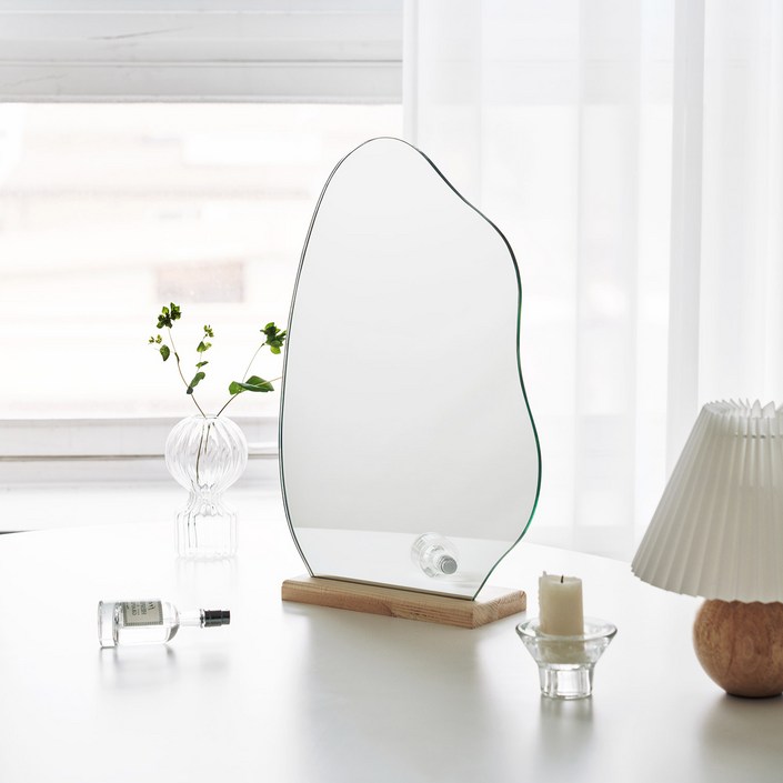 웨이브 데코 탁상거울 M