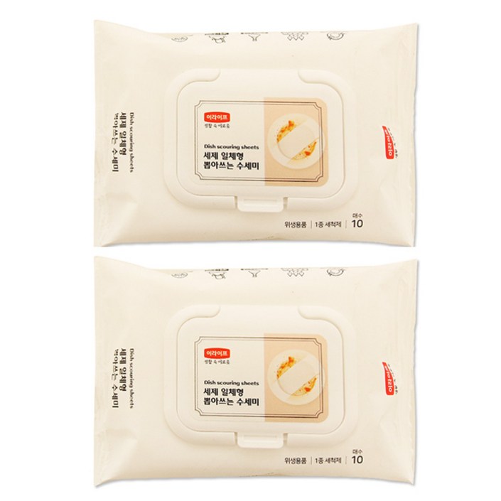 롯데이라이프 세제 일체형 뽑아쓰는 수세미