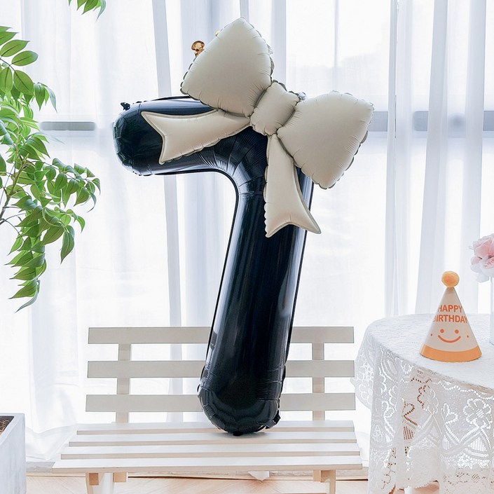 피앤비유니티  리본풍선 숫자7  모자 세트