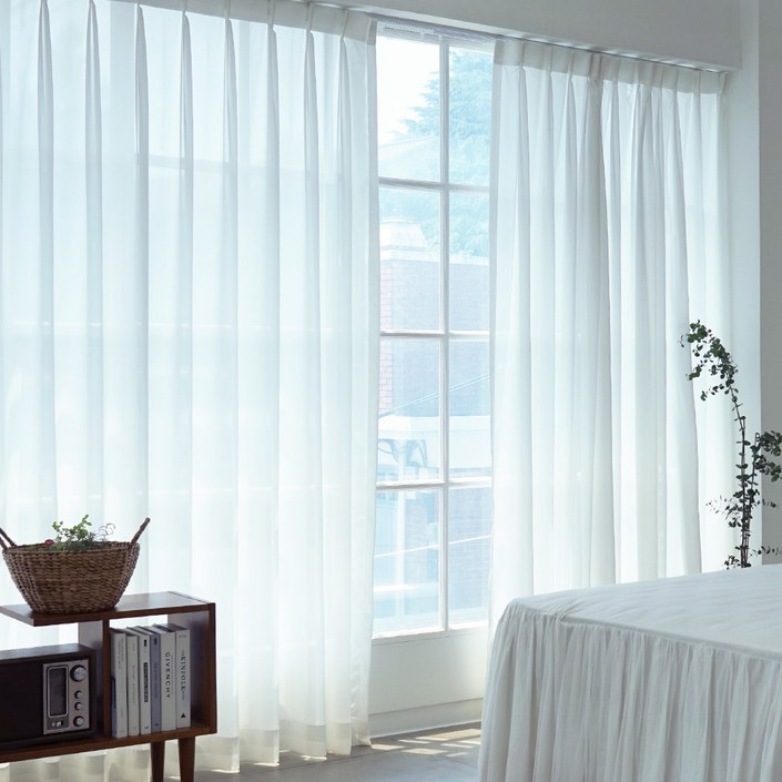 휴인홈 나비주름 커튼 2p