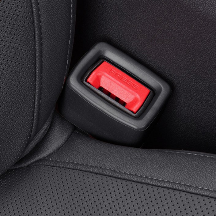 오토크루 자동차 안전벨트 실리콘 버클 커버, 블랙, 4개