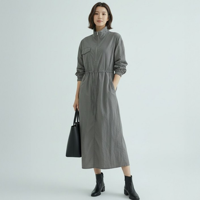 아뗄릭 루체 아노락 스트링 반집업 롱 원피스 11448