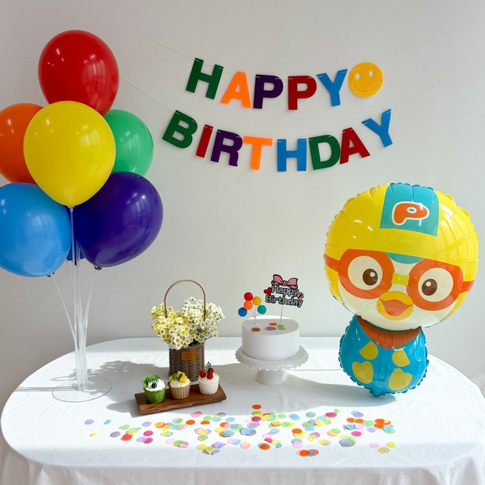 쏙쏙마켓 뽀로로 크롱 생일 풍선세트 캐릭터 파티용품, 1개, 뽀로로 생일풍선세트 쏙쏙마켓 뽀로로 크롱 생일 풍선세트 캐릭터 파티용품, 1개, 뽀로로 생일풍선세트