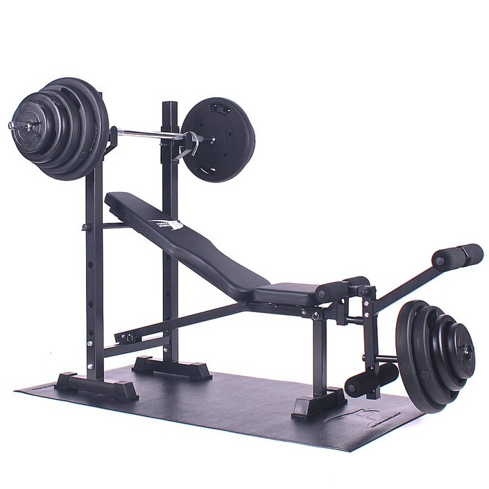 포스스포츠 포스각도&레그벤치프레스 블랙원판10~80kg세트