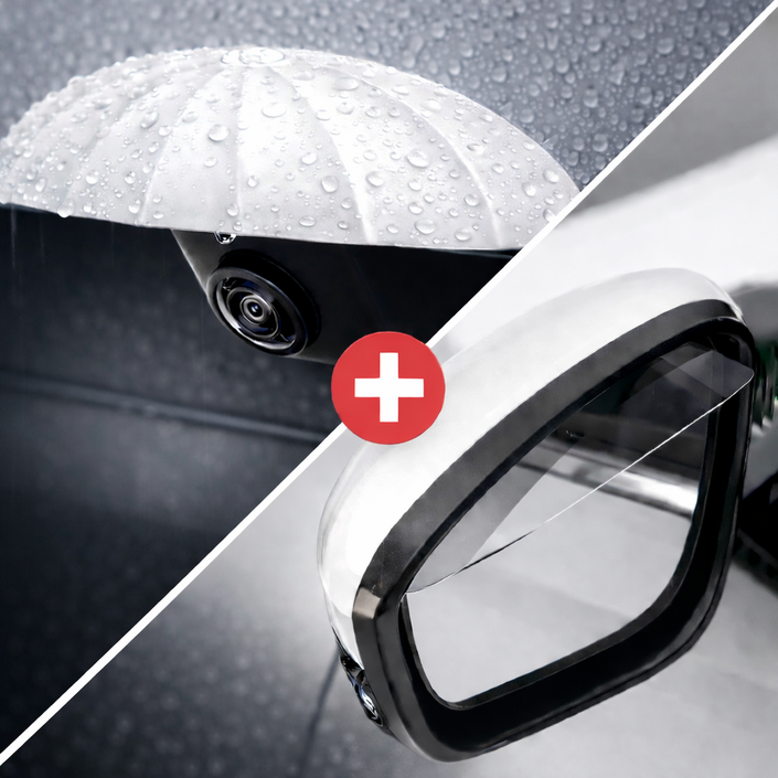 [확장형 세트] 후방카메라 빗물가리개 사이드미러 빗물커버 레인 쉴드 비 햇빛 눈 투명
