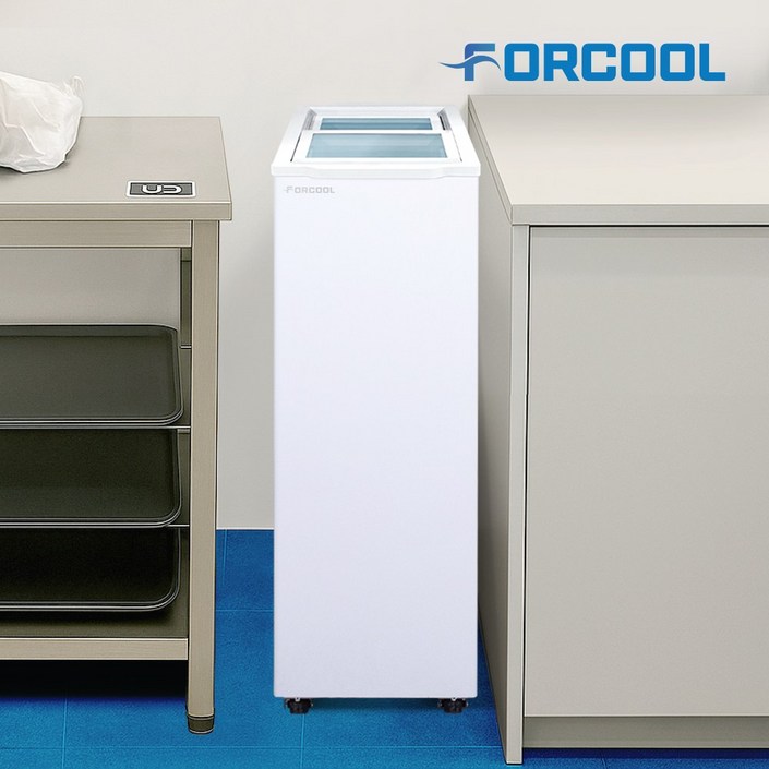 포쿨 미니냉동고 유리도어 다목적 쇼케이스냉동고 소형 가정용 업소용 62L