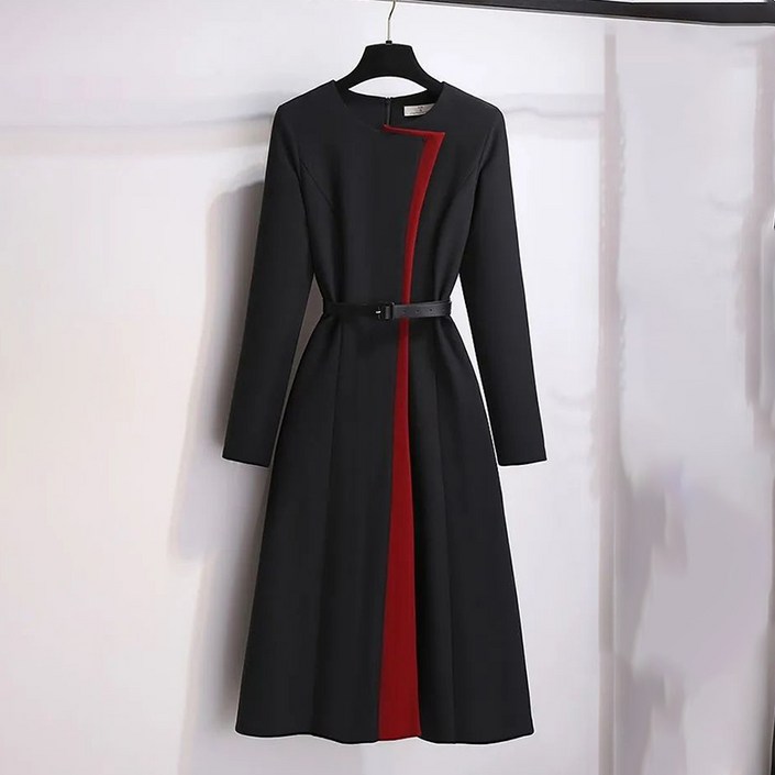 삼제태전 간절기 여성 중간기장 출근룩 원피스  편한 중년용 빅사이즈