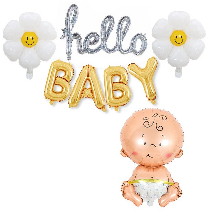 올리브파티 데이지 베이비샤워 파티 레터링 풍선 세트