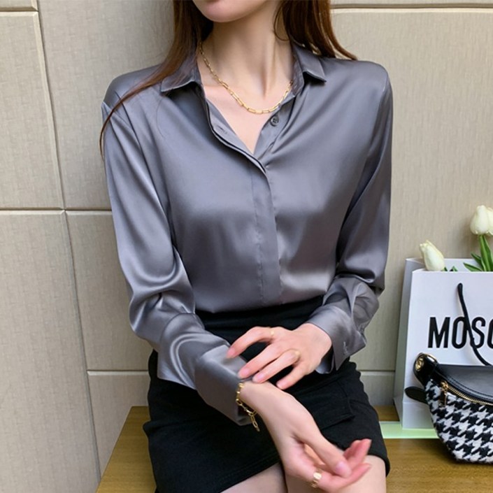 여성셔츠 명품 실크 기본핏 여성  정장블라우스 G250
