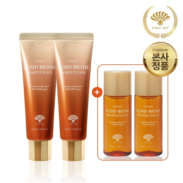 2개묶음 동화약품 후시다인 후시드 바이옴 유스 크림 50ml  부스팅 에센스 55ml 2개 본품 단독 증정, 2개