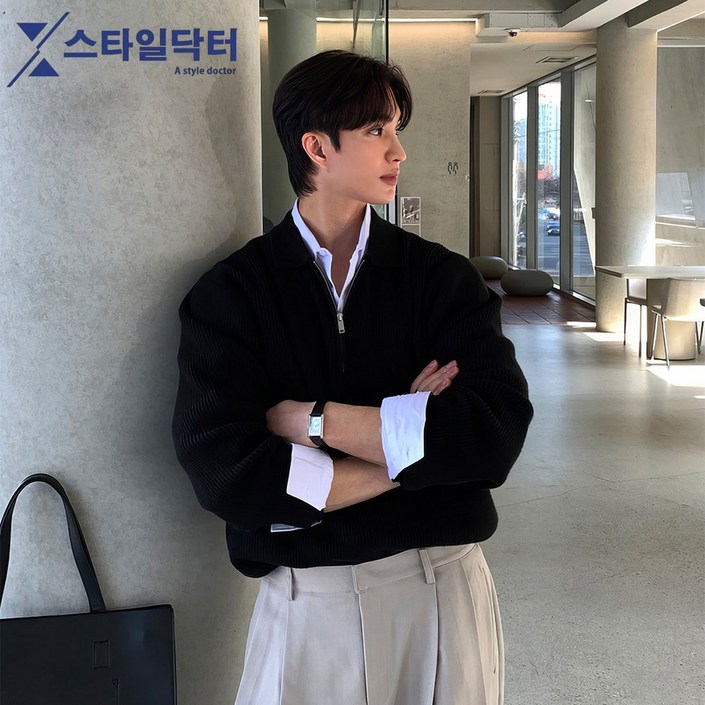 남자 스웨터 부드러운 고퀄리티 데일리 가디건 반집업 폴라 맨투맨 스판 니트