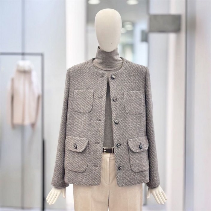 백화점상품 CC콜렉트 트위드 자켓 라운드 하프 여유로운 데일리 브랜드