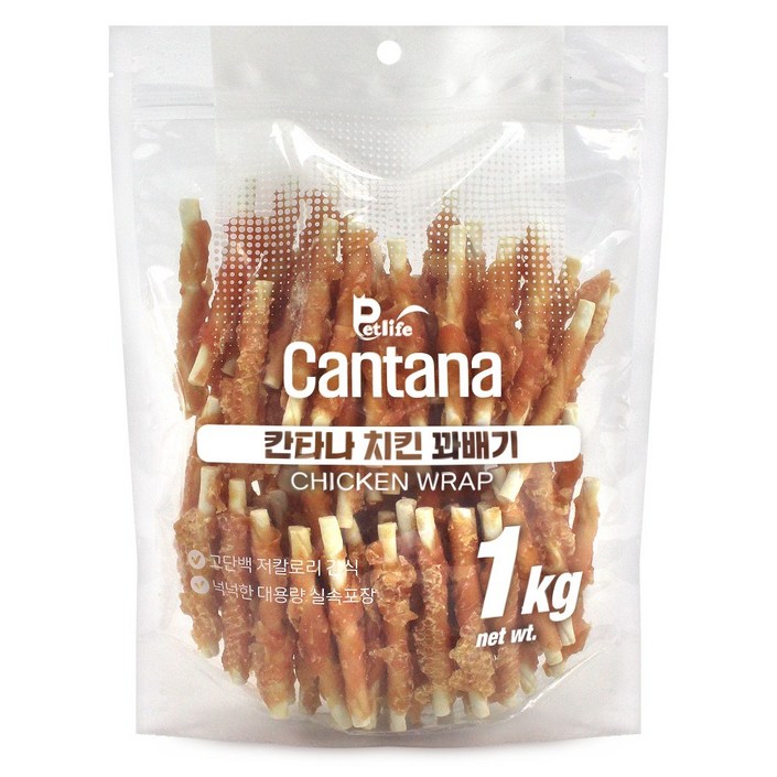 칸타나 치킨 대용량강아지간식, 1개, 1kg, 치킨꽈배기치킨스틱 칸타나 치킨 대용량강아지간식, 1개, 1kg, 치킨꽈배기치킨스틱