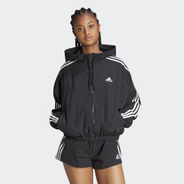 아디다스 ADIDAS 퍼포먼스 우먼스 에센셜 3S 우븐 윈드브레이커 여성바람막이 스포츠바람막이 윈드브레이커 IC0560HT3399
