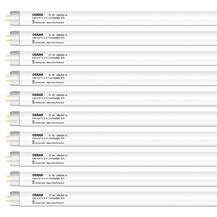 오스람 T5 형광등 1200mm HE 28W 865 SL, 주광색, 10개