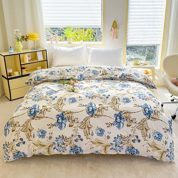 프린트 이불 커버, 플라워 패턴 이불 커버