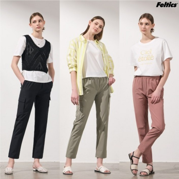 3SET 펠틱스 여성 봄여름가을 출근길 데일리 나일론 스판 팬츠