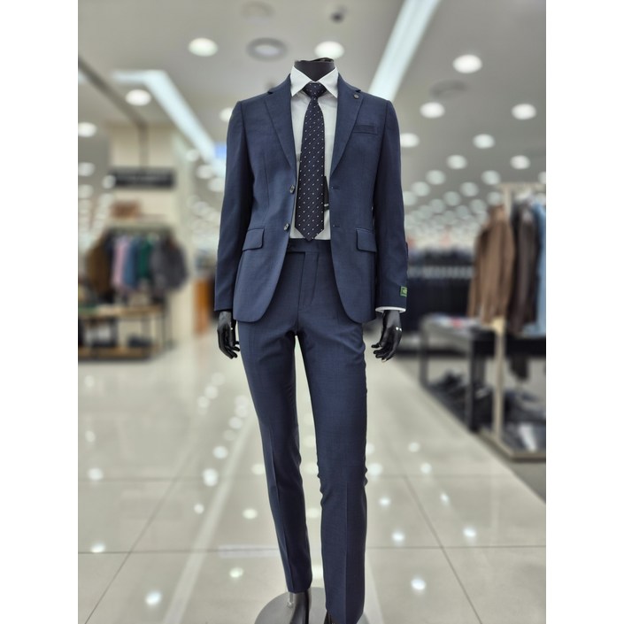 파렌하이트 25SS  네이비멜란지 울 100 삭스킨 조직 그랑크루 정장 FKJ2135,2035JK