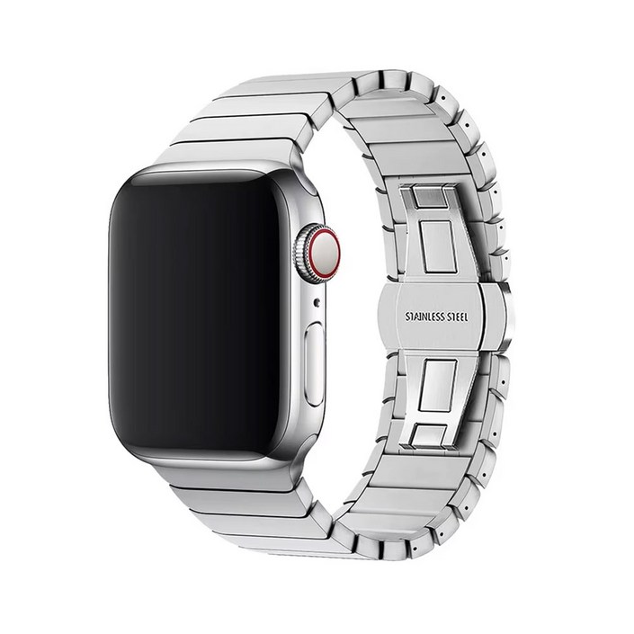 애플워치 호환 링크브레이슬릿 메탈 스트랩 밴드, 실버