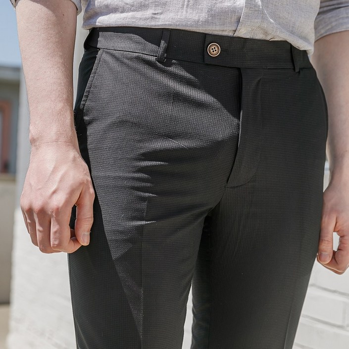 3.9세컨즈 남성용 여름 쿨팬츠 에어 프리미엄 블랙 네이비 그레이 스판 히든밴딩 정장바지 슬랙스  30사이즈38사이즈