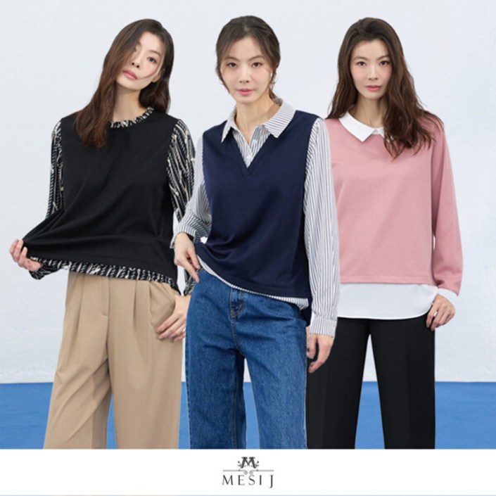 메시제이 25SS 러블리 레이어드 블라우스 3종