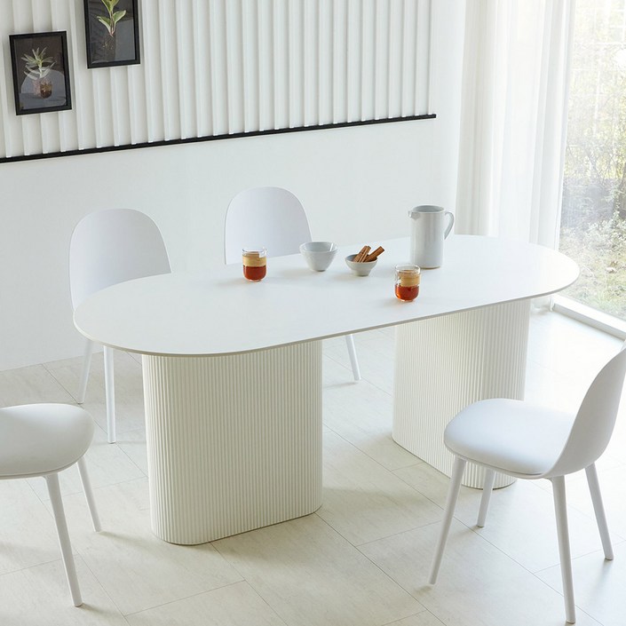 베스트리빙 마리나 포세린 통세라믹 템바보드 6인용 1800 타원형식탁테이블방문설치