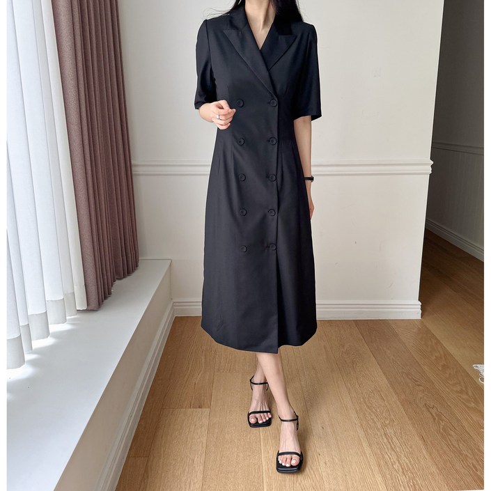 [서연]여성 여름 반팔 빅사이즈 카라 결혼식 하객룩 정장 상견례 돌잔치 원피스