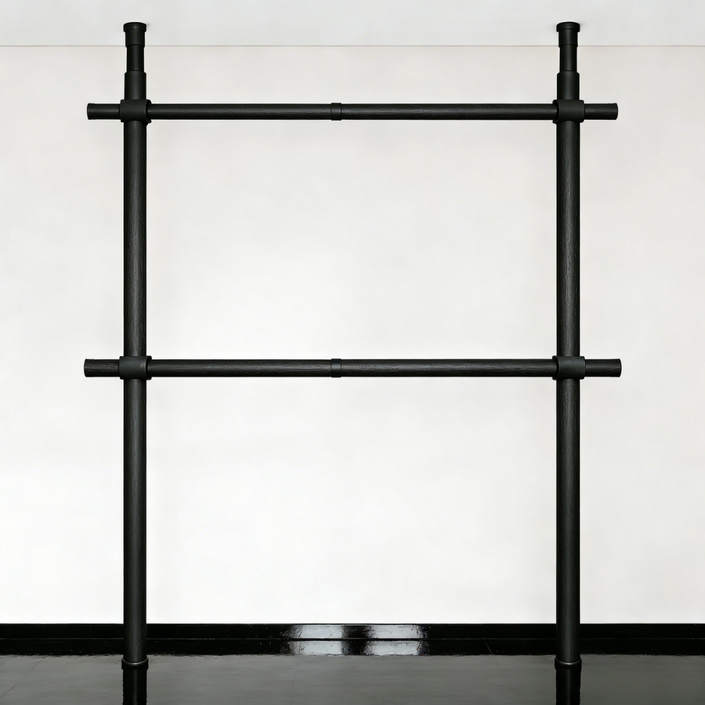 32파이 와이드 2단 행거 고강도 스틸 파이프 설치형 튼튼한 시스템 행거