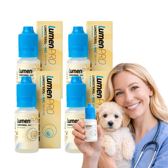 강아지 눈 영양제 백내장 관리 FDA 안전성 입증 성분 미국 직배송 루멘프로, 4개, 10ml