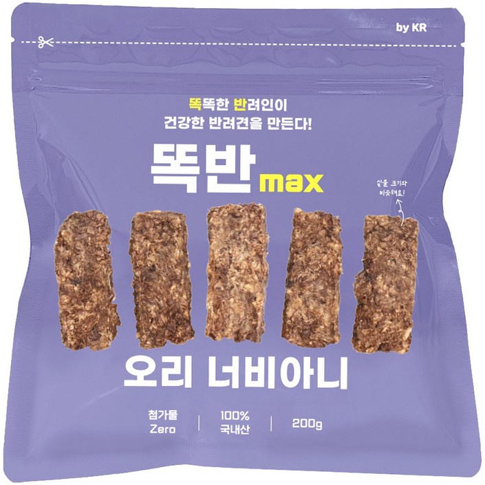 똑반max 오리 너비아니 국내산 강아지 수제간식, 1개, 200g, 오리
