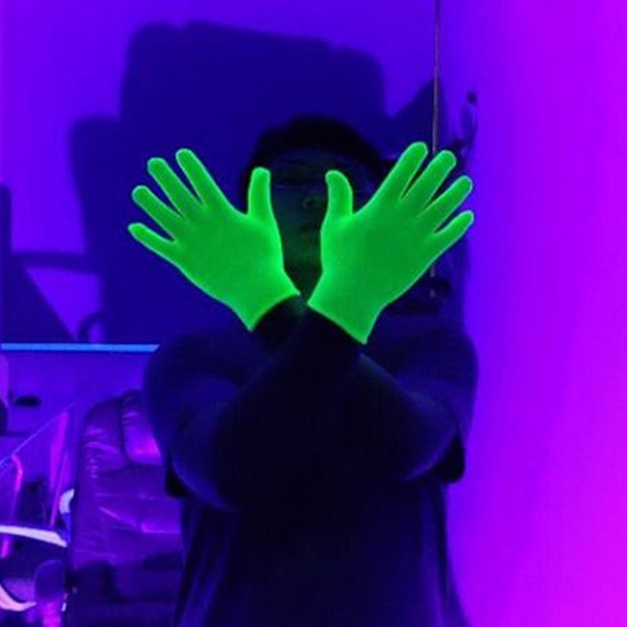 이벤트 파티 네온 생일 야광 장갑 새해 밤 블랙 라이트 빛나는 용품 장식 자외선 조명 UV 테마 패티