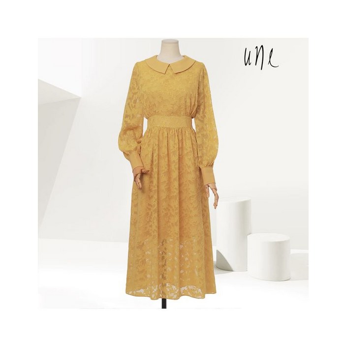 윈une플랫칼라롱플레어원피스