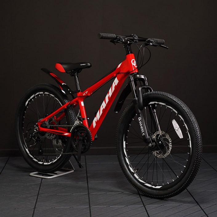 오투휠스 마하 X7 초등학생 자전거 24인치 기계식, 레드 24인치