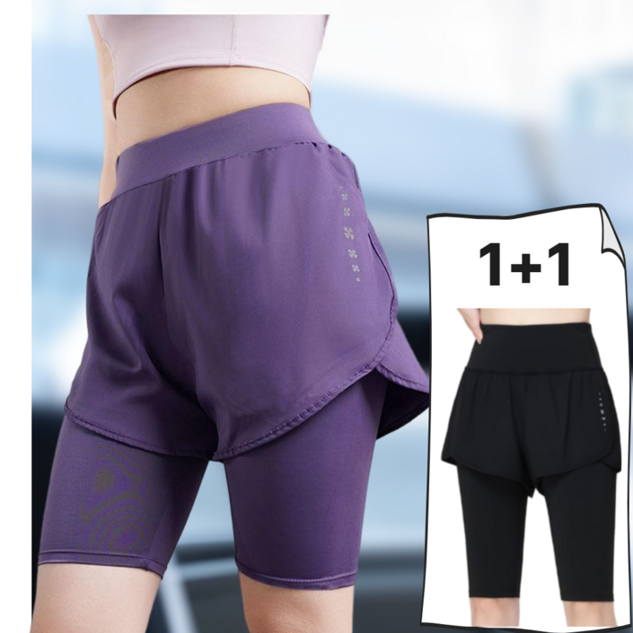 바레노 여성 5부 레깅스 일체형 2장세트