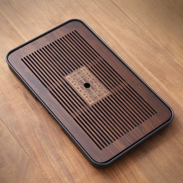 티트레이 차트레이 받침대 다기 다도 대다무 차판, 검정대형A, 1개