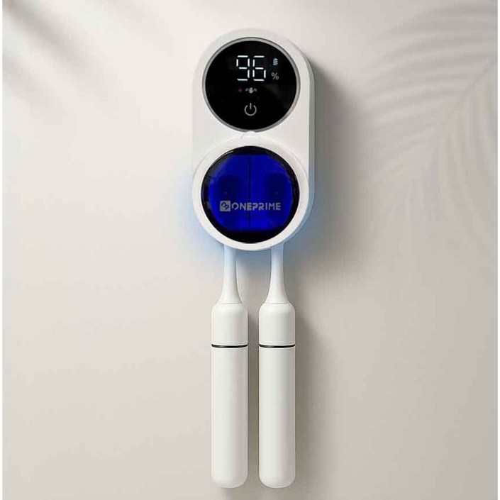 원프라임 2인용 커플 칫솔 살균기 OP702 UVC 자외선살균 소독기 팬드라이 건조기 벽걸이용