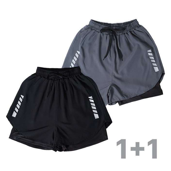 웨이빅 남자 투인원 레깅스 반바지 2종세트