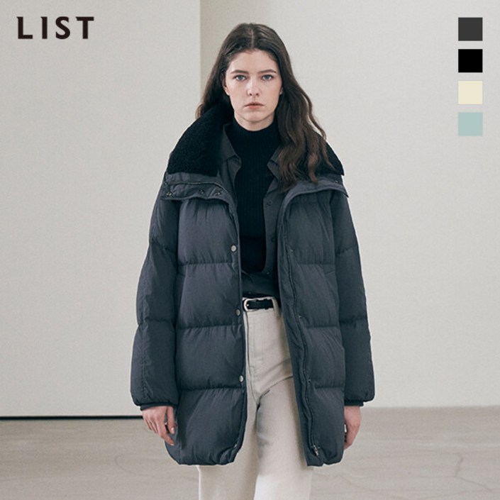 [리스트(LIST)] [EXCLUSIVE] 부클 칼라 하프 덕다운 점퍼_TSDJPN82020_CH