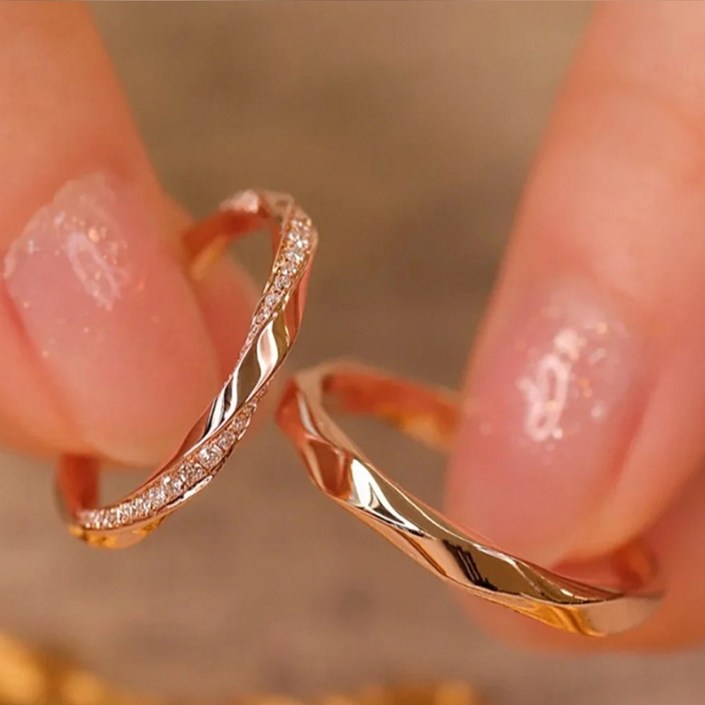 커플링 세트 순은 925 심플 조절형 커플 반지  케이스증정