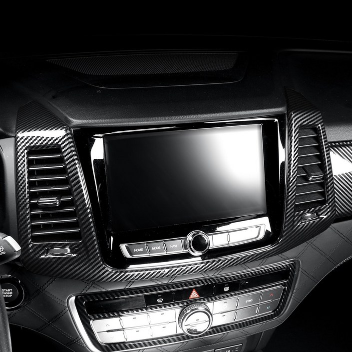 유투카 호환 렉스턴 스포츠 스포츠 칸 튜닝 센터페시아 송풍구 커버 우드 카본 몰딩 용품, 리어송풍구