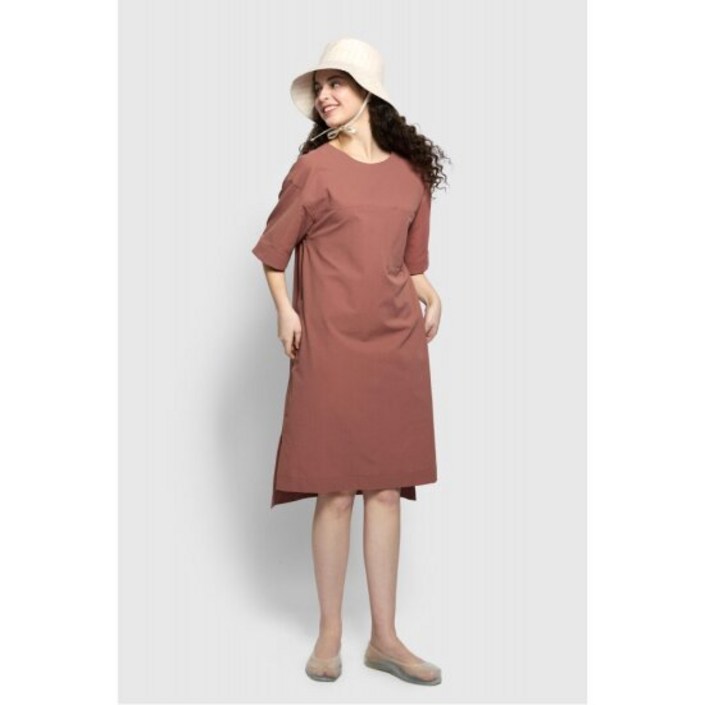 JAJU자주 여 시어서커 반팔 원피스브릭 864674