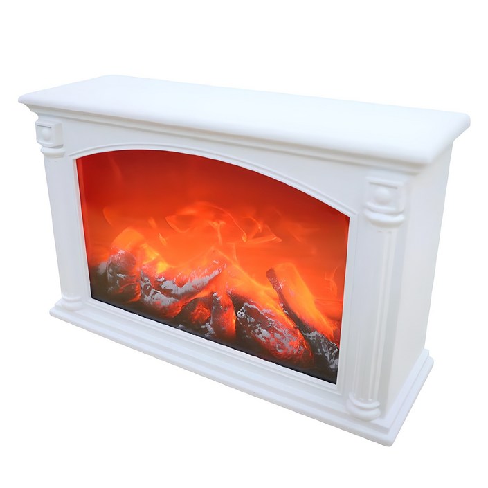 21세기트랜드 엠버 감성불멍 벽난로 무드등, 화이트, 33 x 11 x 21 cm