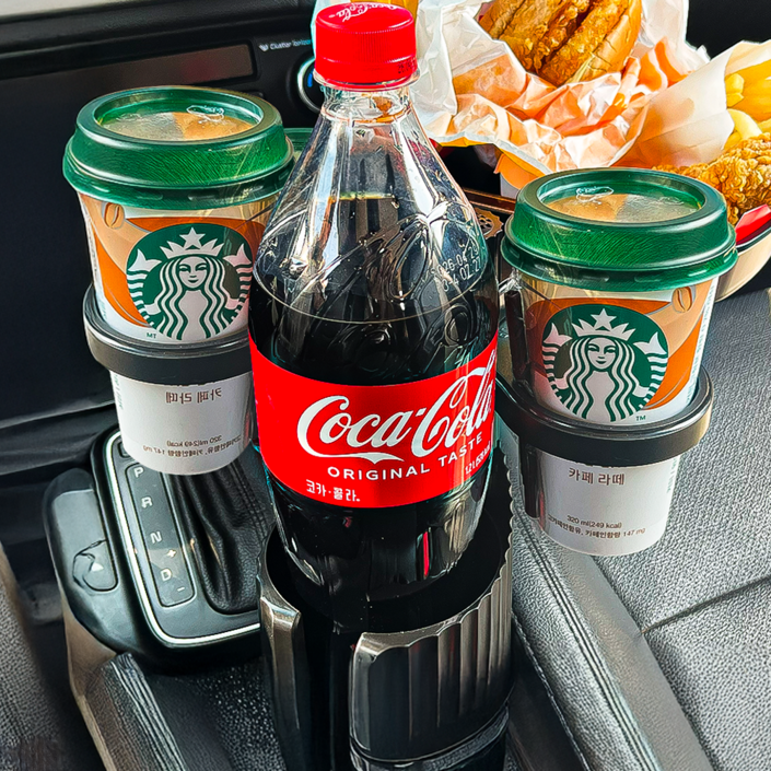 필모어 360도 회전 차량용 컵홀더 트레이 4in1, 4in1 x 블랙, 1개