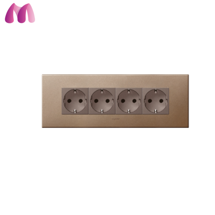 머슬전기 르그랑 유럽 아테오 4구 콘센트 샴페인 투톤