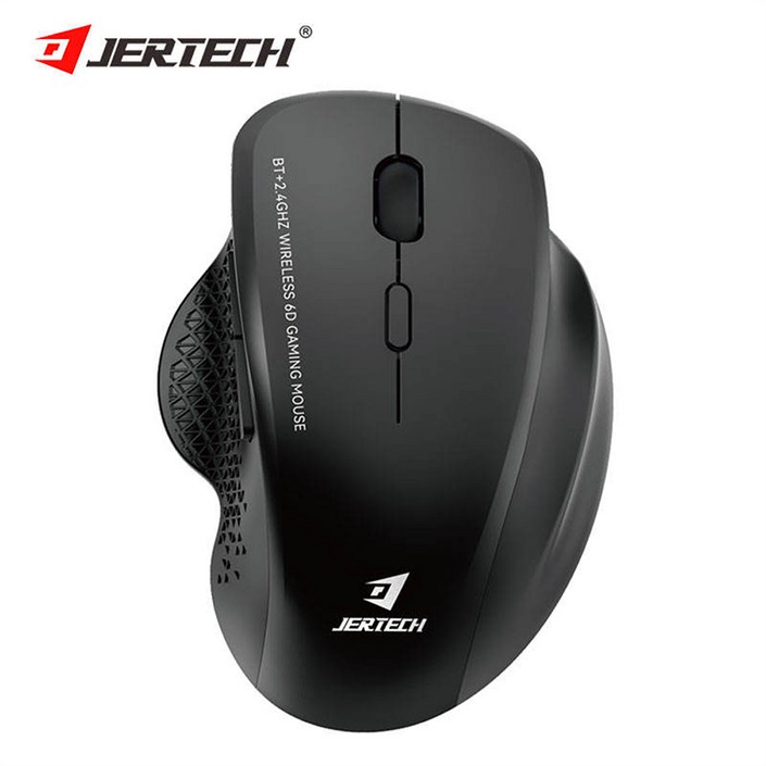 JERTECH 무선 마우스 블루투스 연결 무소음 2.4GHz 인체 공학적 W500, 블랙