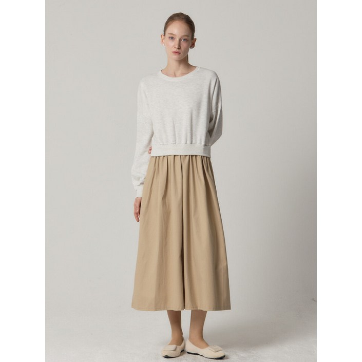 쉬즈미스 오조크OZOC  기모 맨투맨 레이어드 롱 원피스 택가격 108000원